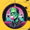 Vaperwave Frankenstein Retro Neon Horror Ornament, Synthwave 80's Styled Classic Halloween Gift and Decor